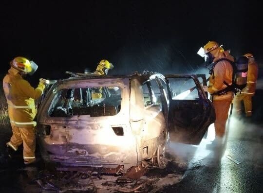 Vehicle fire at Langhorne Creek post image
